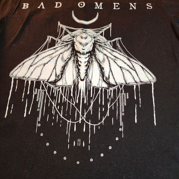 Sumerian Records Bad Omens Moth Black Tshirt With Graphics Size Medium - Picture 2 of 7